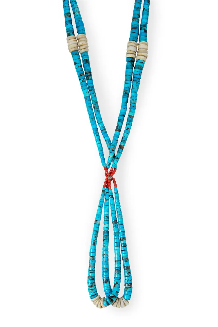 Necklace, Natural Stone, Jacla, Turquoise Heishi, Vintage, '30's, 989