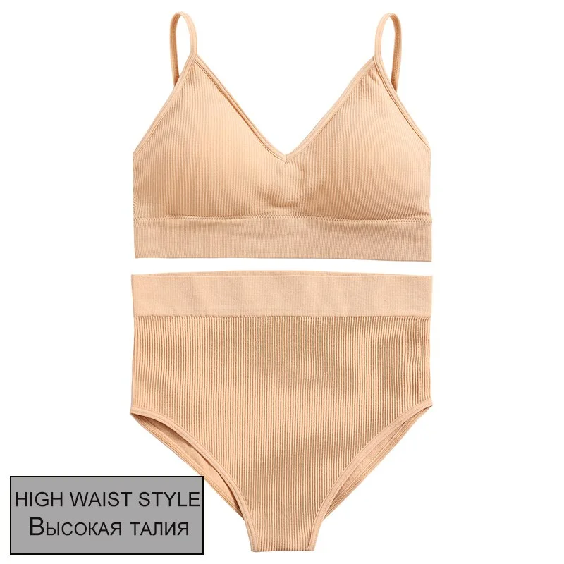 FINETOO Women Seamless Bra Set Bra Top + Pantys Brassiere Fitness Underwear Lingerie Women's Swimwear Push Up Sexy Tank Top Girl