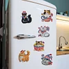 (US Only)6pcs 2D Flat Acrylic Independence Day Cat DIY Diamond Painting Fridge Magnets