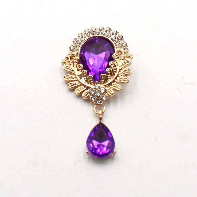 New Alloy Rhinestone Gold-Plated Water Drop Brooch Pendant 10Pcs/Lot 28*51MM DIY Accessories