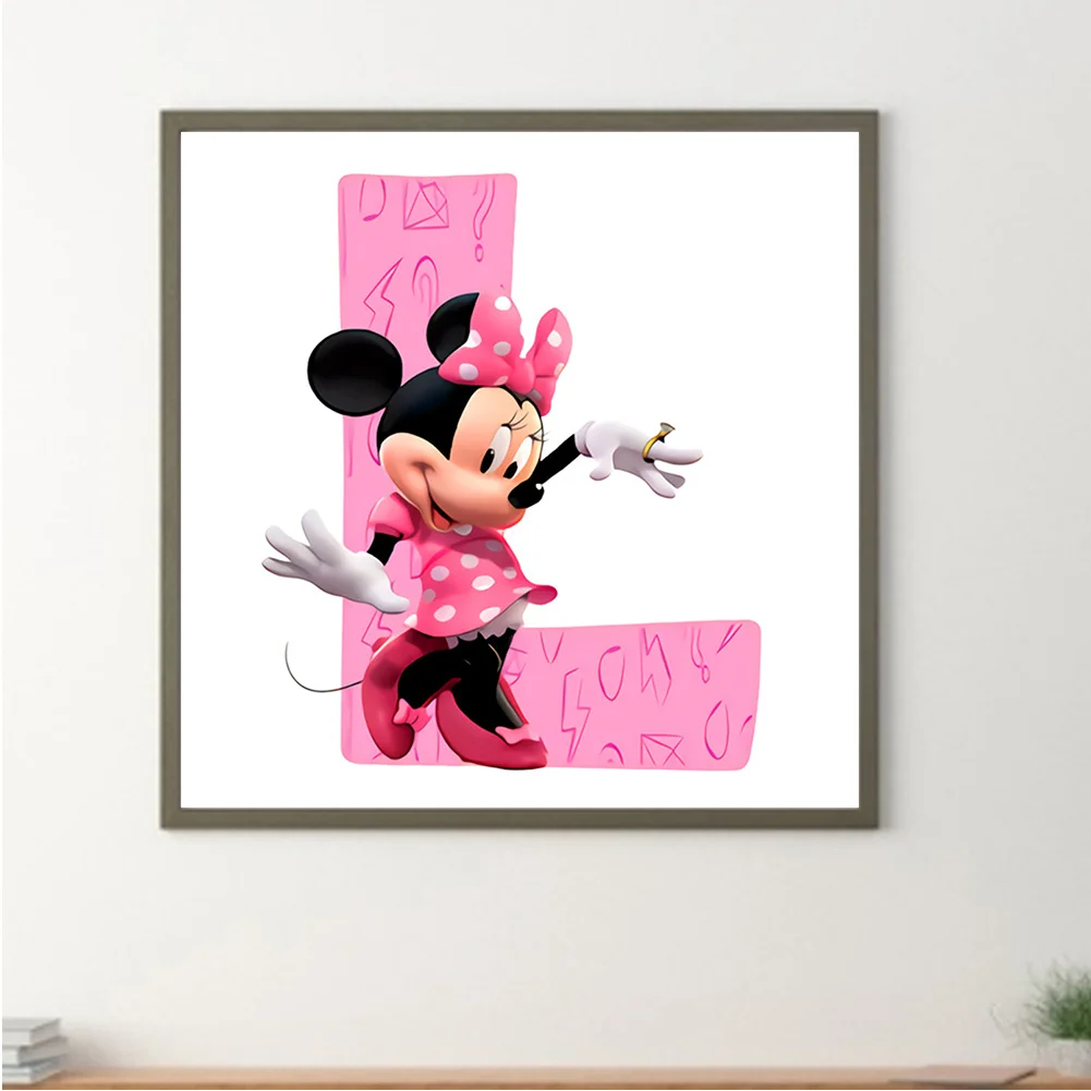 Full Round Diamond Painting 30*30cm - Minnie Mouse Letter L