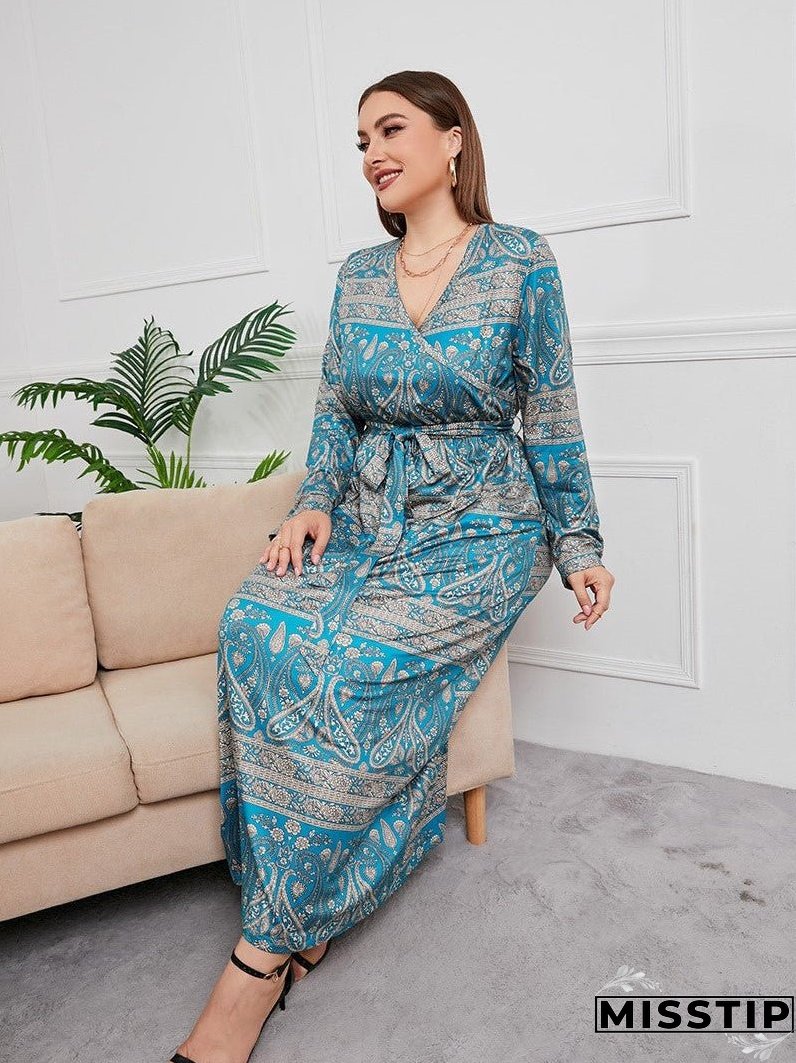 Vintage Print Plus Dresses