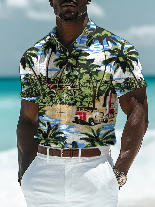 Men's Vacation Beach Travel in Hawaii Print Shirt