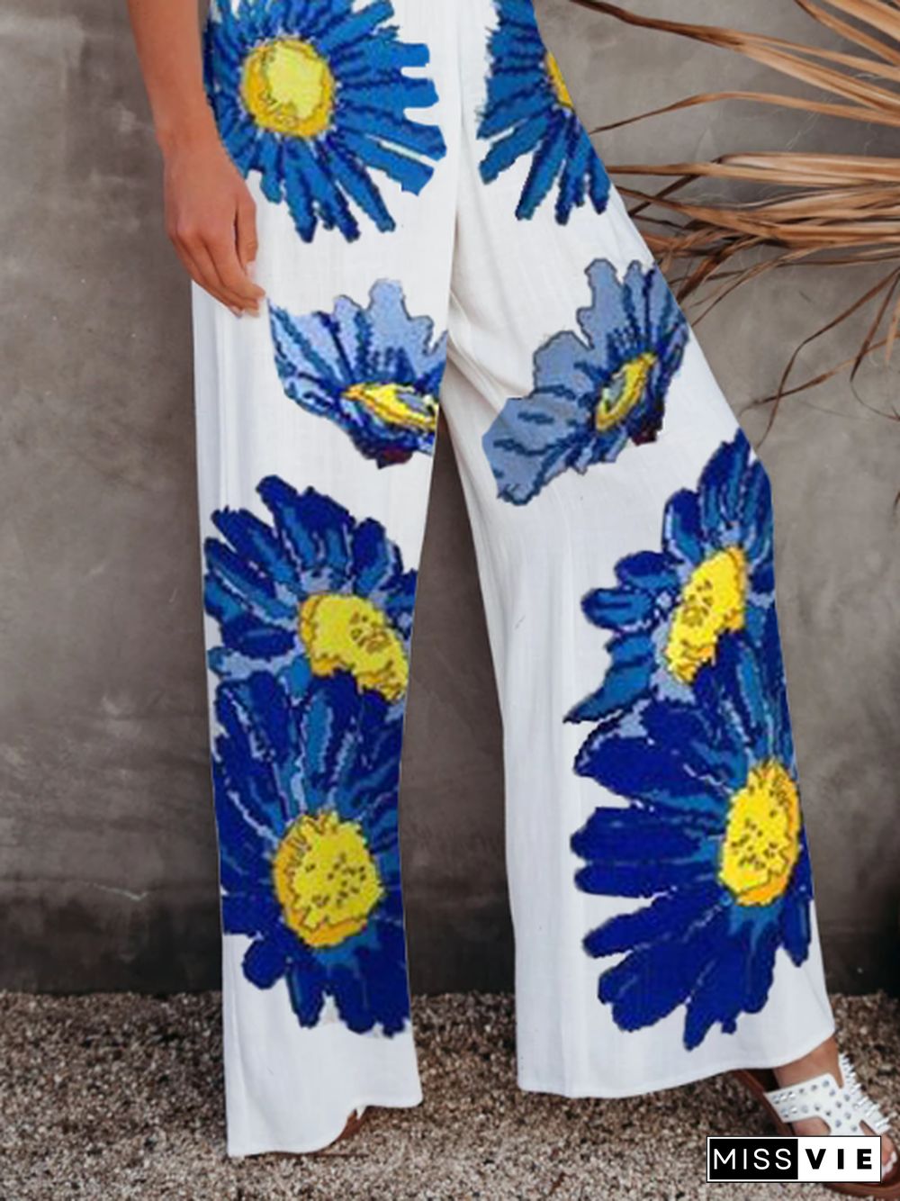 Long Sleeve Floral Casual Pants