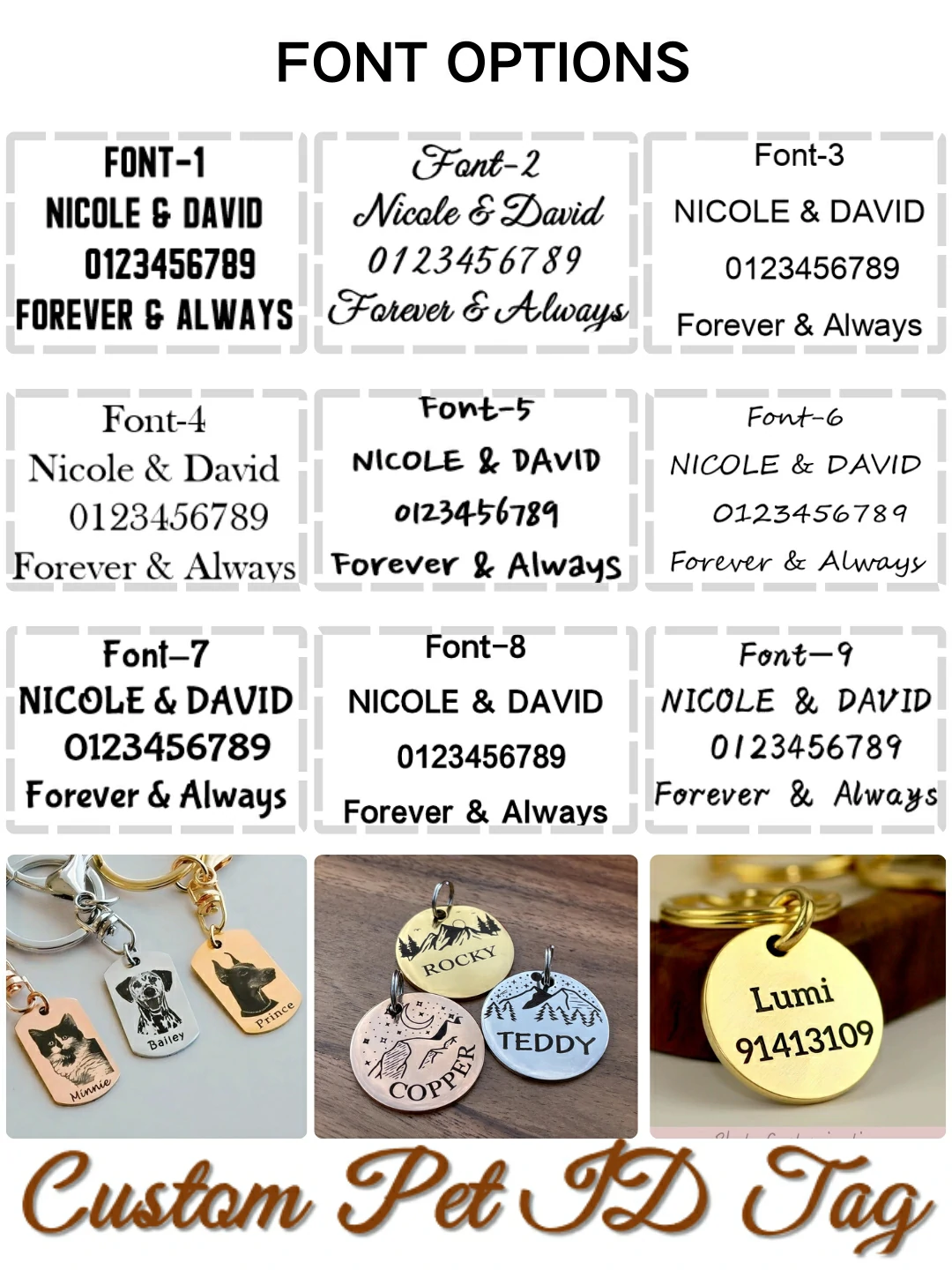 lookipet High-Quality Alloy ID card custom pet ID tags