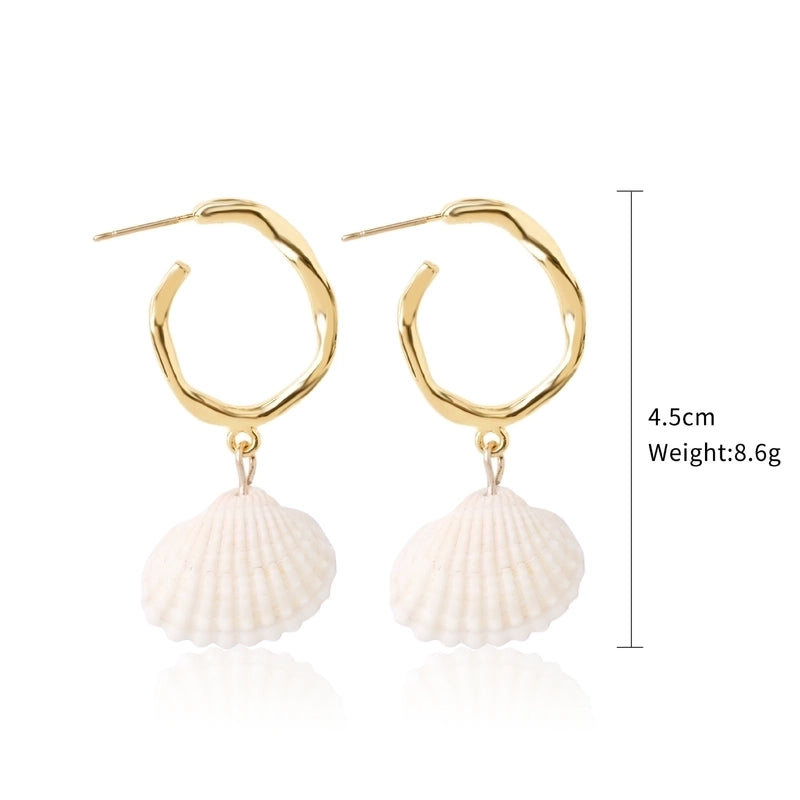 Fashion Shell Shell Inlaid Shell Artificial Pearls Women’s Earrings 1 Pair
