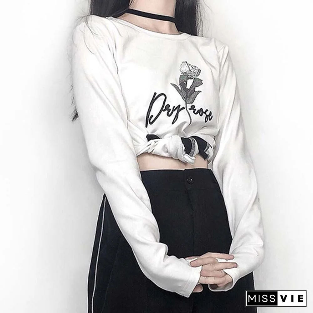 Dry Rose Pattern Print Shirt Hooded Coat