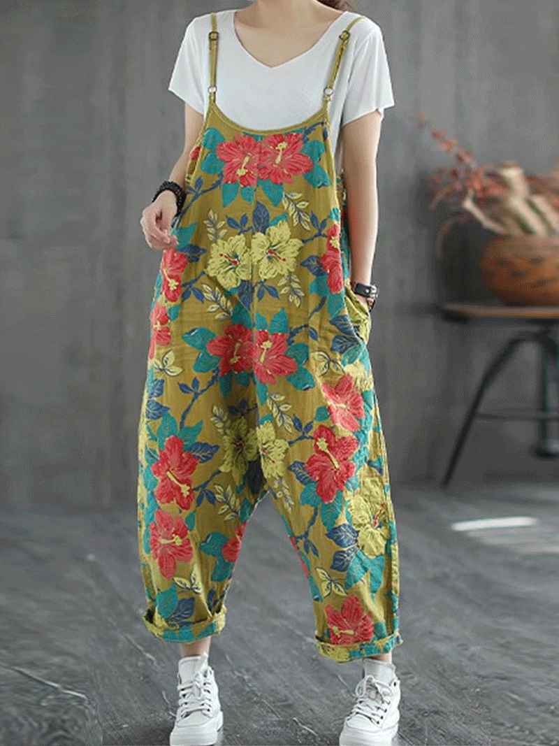 Your Deep Love Printed Overall Dungaree