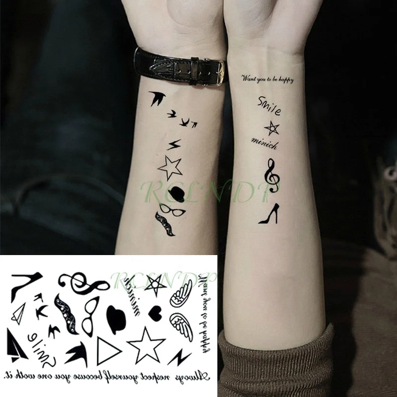 Waterproof Temporary Tattoo sticker Anime fake tatto stickers flash tatoo hand foot body art for girl men women kids