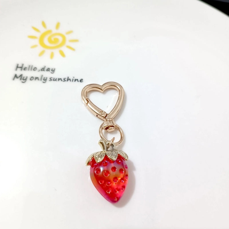 Sweet Strawberry Arylic Unisex Keychain