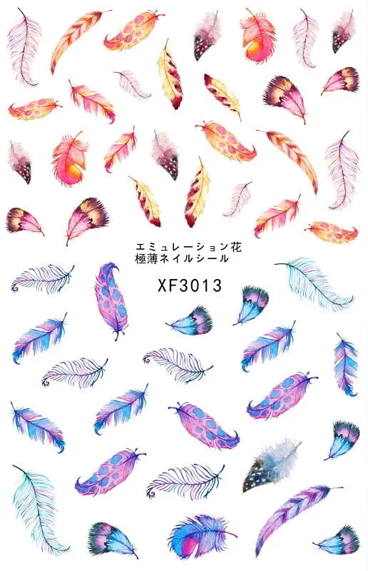 Feather and Animal Lion Nail Sticker for Manicure Design Decals Charming Nail Art Sticker Decoration Adhesive Sticker Nails DIY