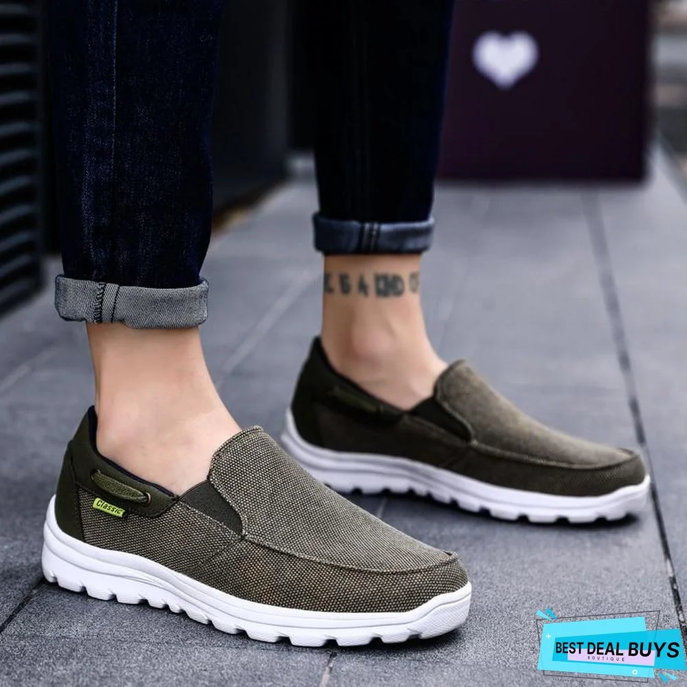 Men Canvas Casual Breathable Footwear Plus Size Flat Shoes