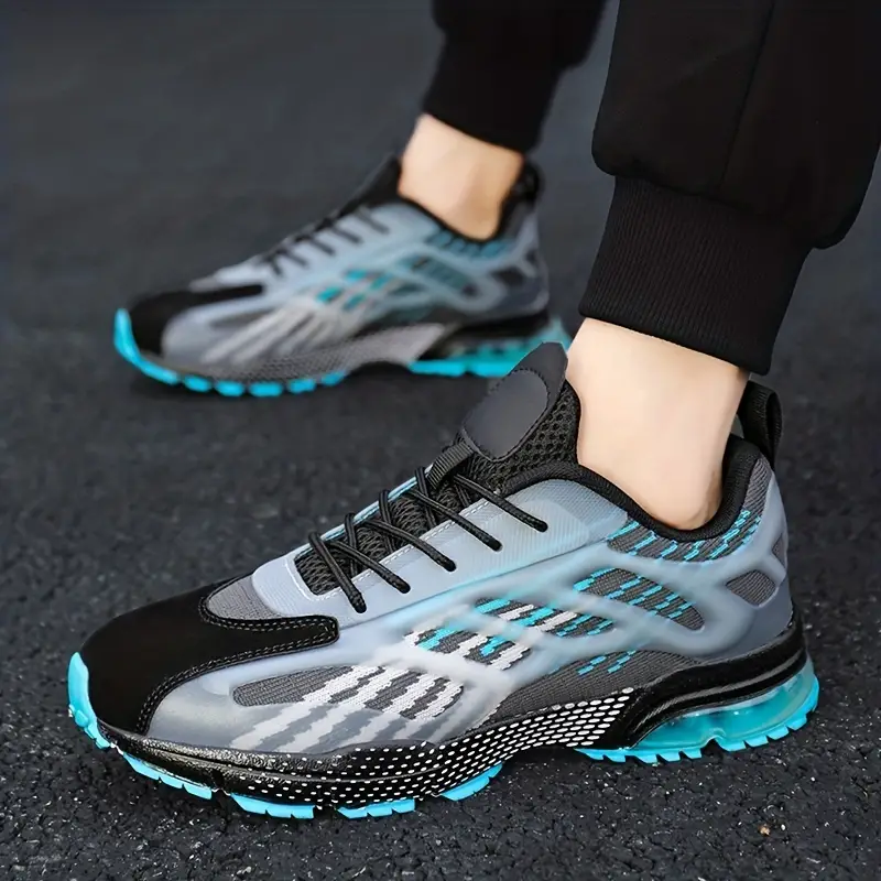 mens air cushion basketball shoes lightweight breathable shock absorbing sneakers for running walking jogging training