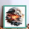 Silhouette Lion-11CT Stamped Cross Stitch 50*50cm/19.69*19.69in