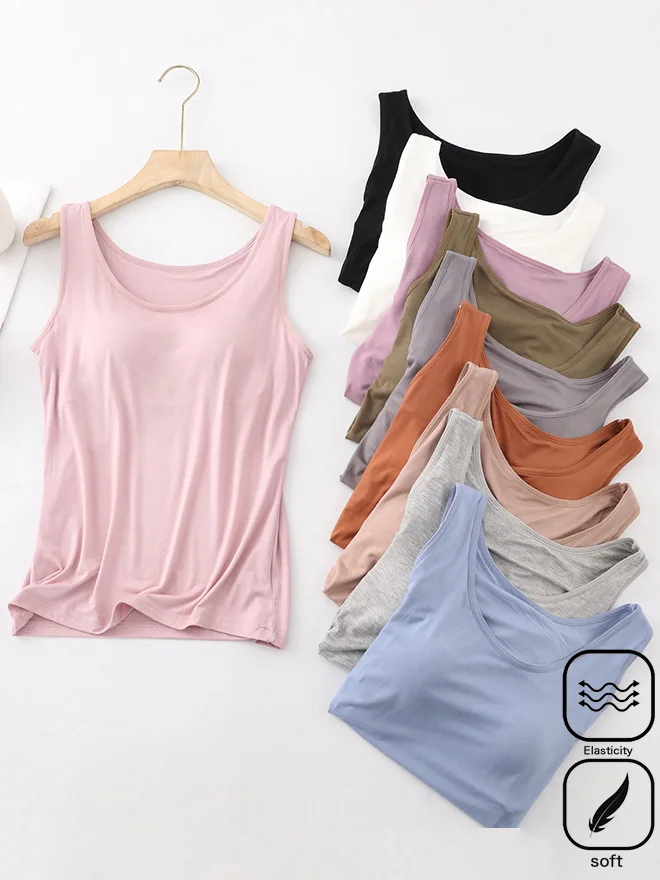 Casual Crew Neck Loose Tank Top