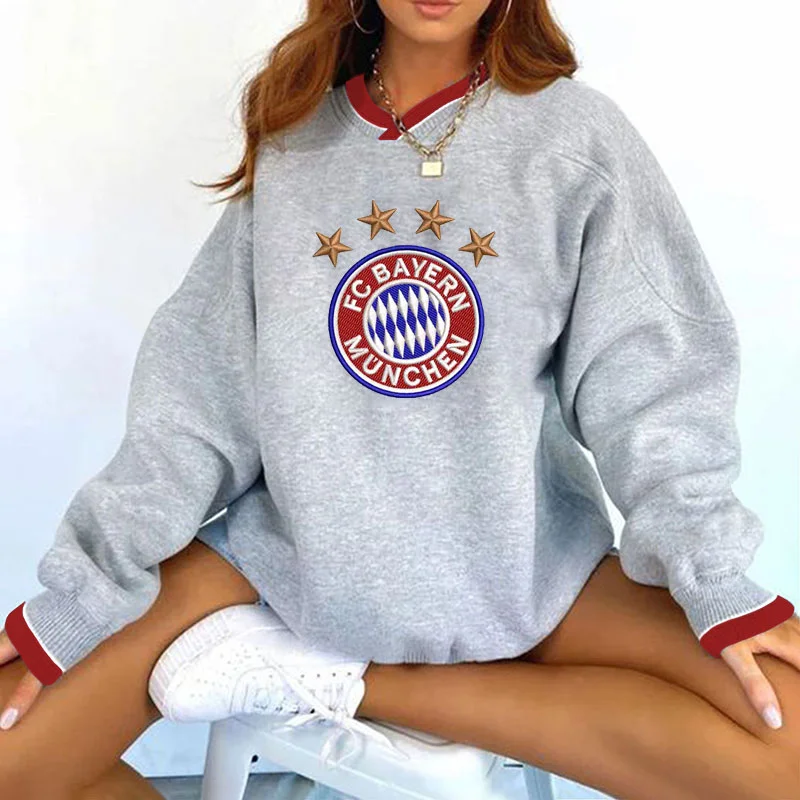 Women's Support BM Football Print Sweatshirt
