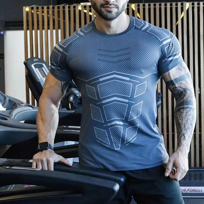 Aonga Men Compression T-Shirt Sporting Skinny Tee Shirt Male Gyms Running T-Shirt  New Large-Type Fitness Sports Men T-Shirts