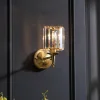 Simple Light Luxury Crystal Bedroom Copper Wall Lamp lampswell