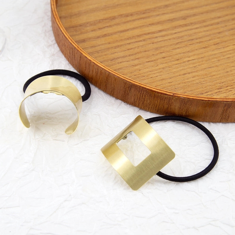 Women’s Minimalist Semicircle Rectangle Alloy Hair Tie