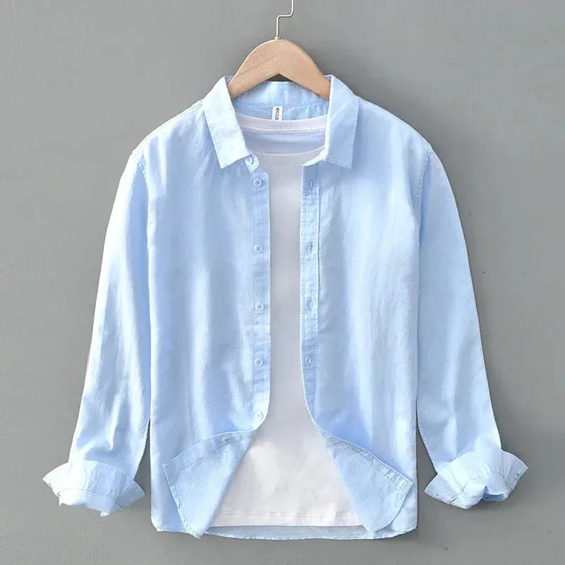 Men's Cotton-Linen Shirt &ndash; Bruno Lightweight Summer Button-Up &ndash; view 2