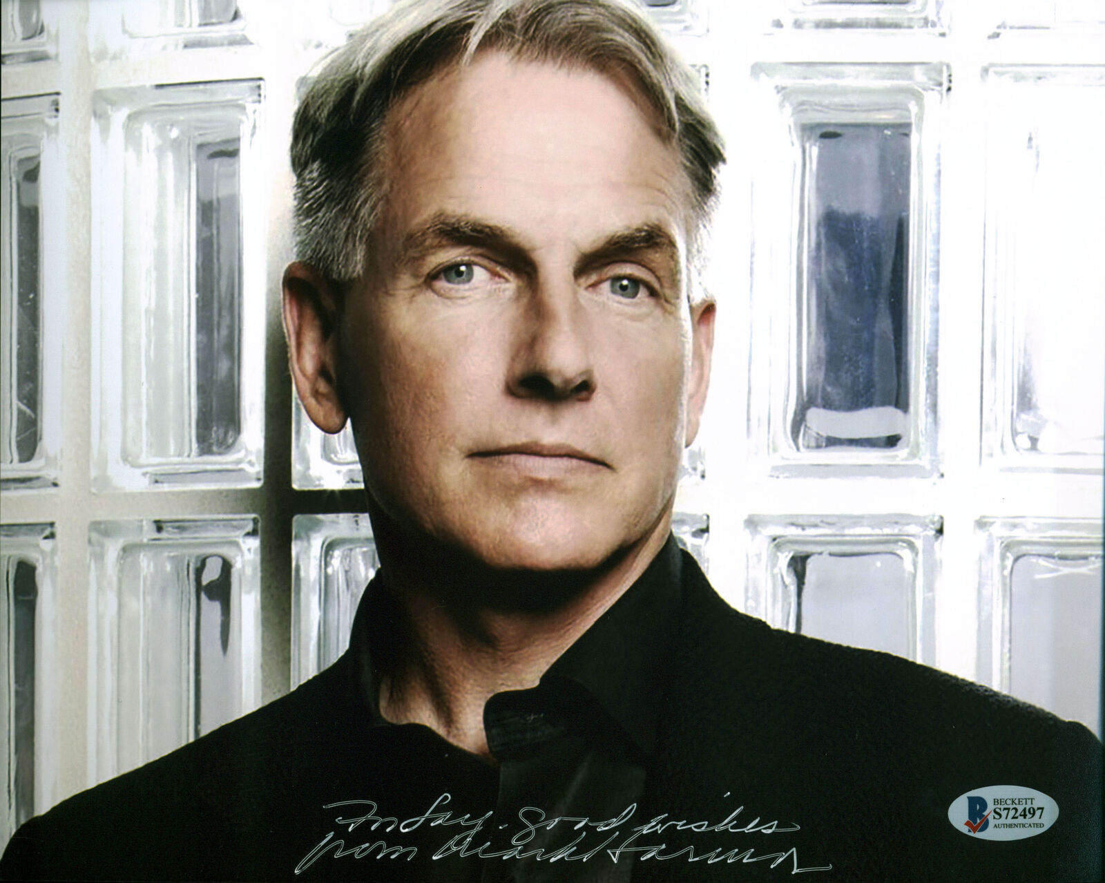 Mark Harmon NCIS Good Wishes Authentic Signed 8x10 Photo Poster painting Autographed BAS #S72497