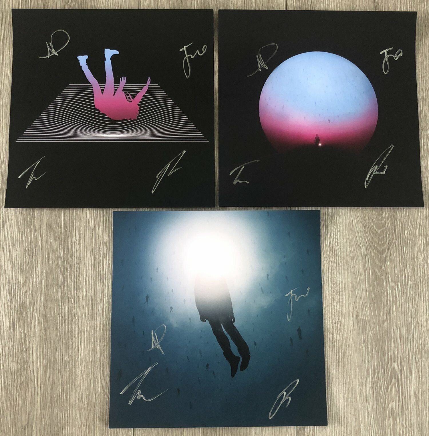 MANCHESTER ORCHESTRA SIGNED SET OF 3 THE MILLION MASKS OF GOD 12x12 Photo Poster painting PRINTS