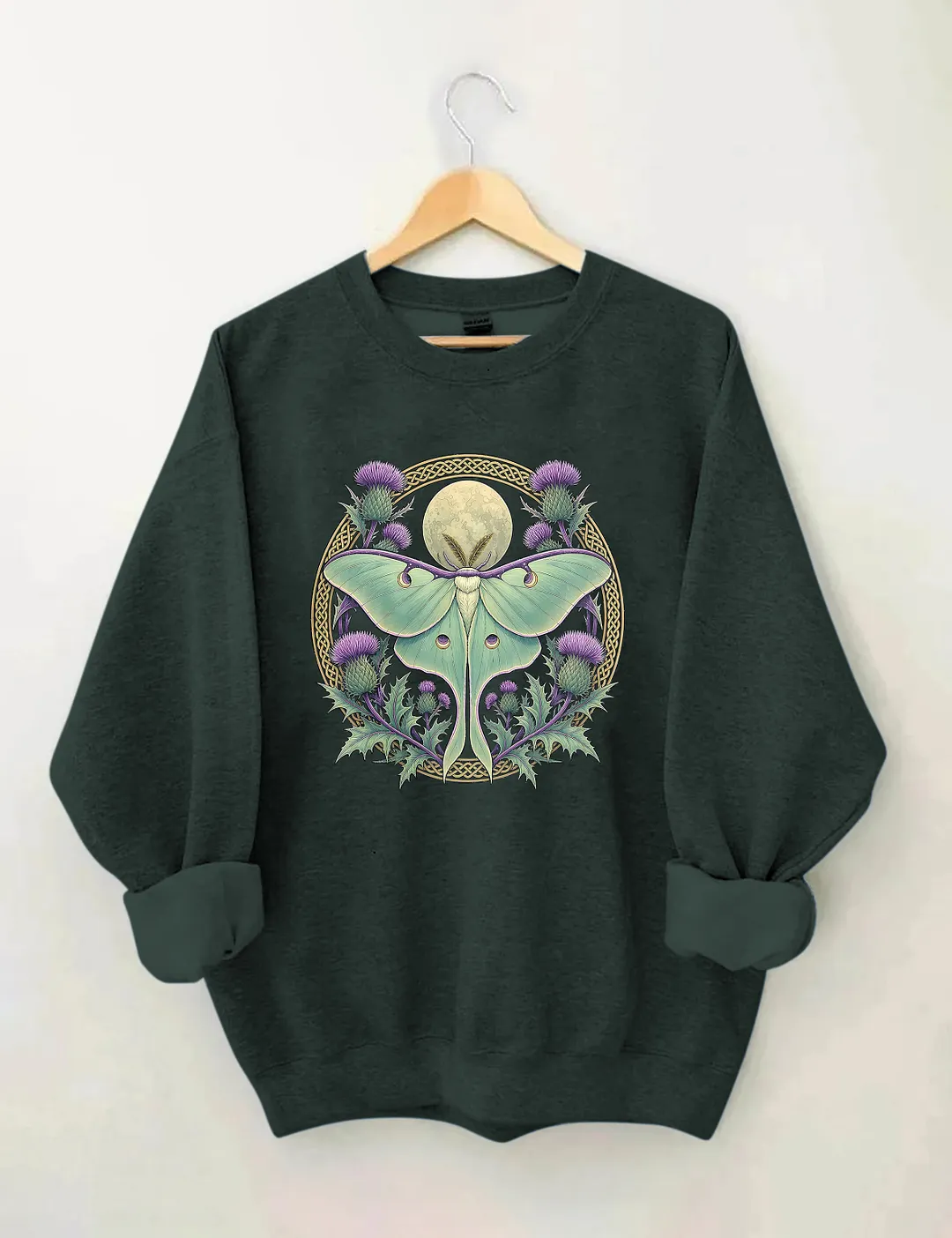 Scottish Thistle Luna Moth Sweatshirt
