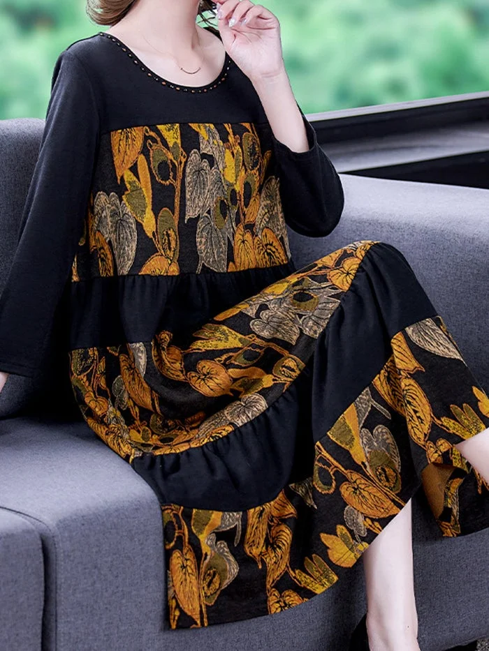 Fashionable and Elegant Leopard Fleece Dress