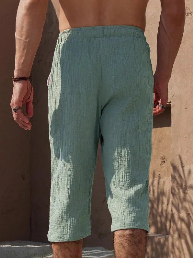 Nigikala Nigikala Men's Summer Cotton Slack Seven-Point Trousers