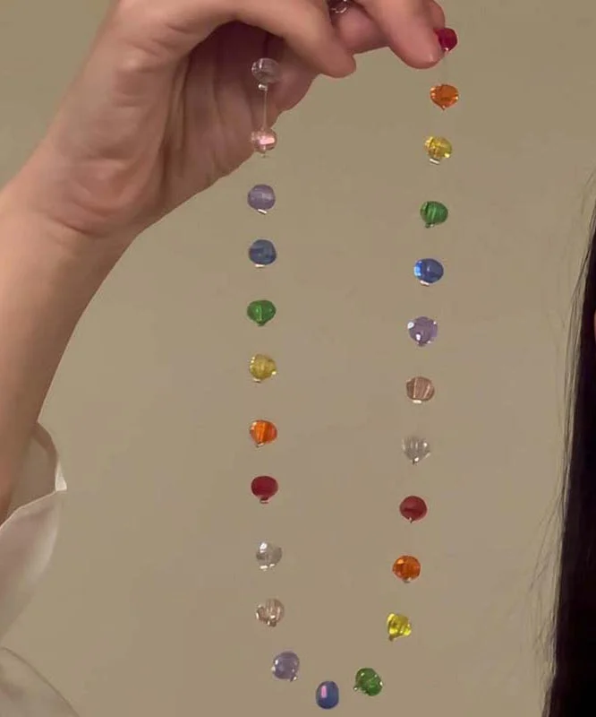 Boho Rainbow Glass Beads Gratuated Bead Necklace