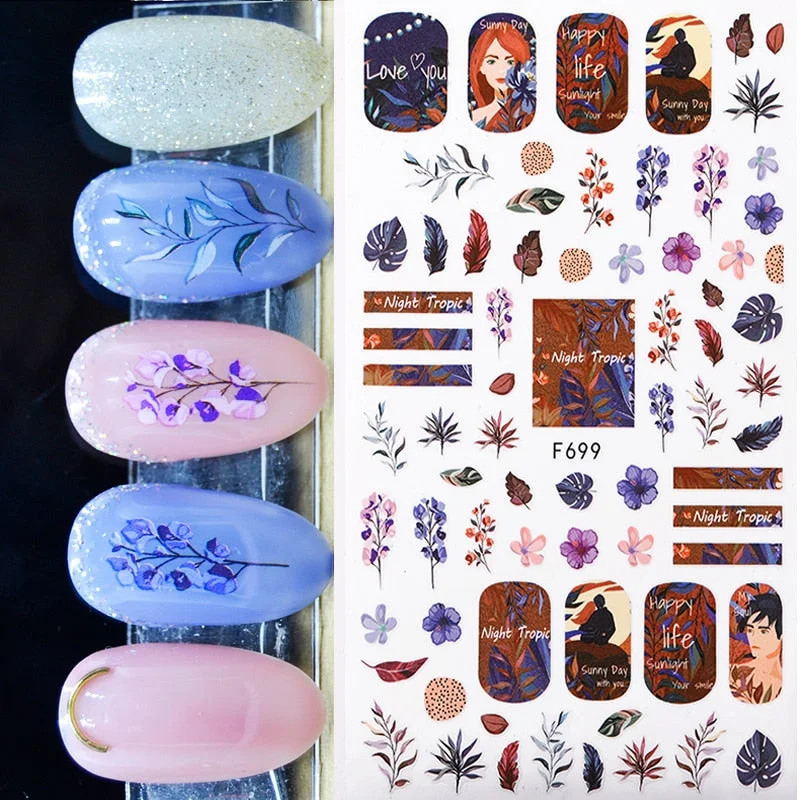 The New 3D Nail Sticker Cool English Letter Stickers For Nail Foil Love Heart Design Nails Accessories Fashion Manicures Sticker