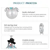 925 Sterling Silver Pearl Snowman Charm Bead