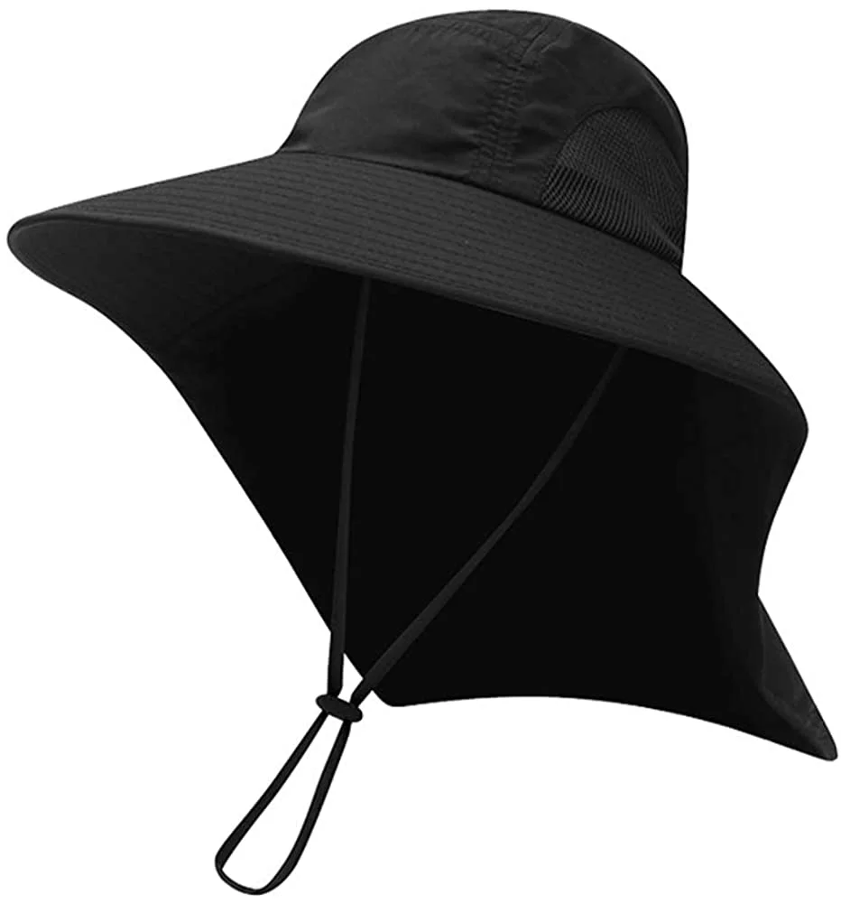 Sun Hats for Women Men Wide Brim Fishing Hat Neck Flap Mesh Hiking Outdoor Hat
