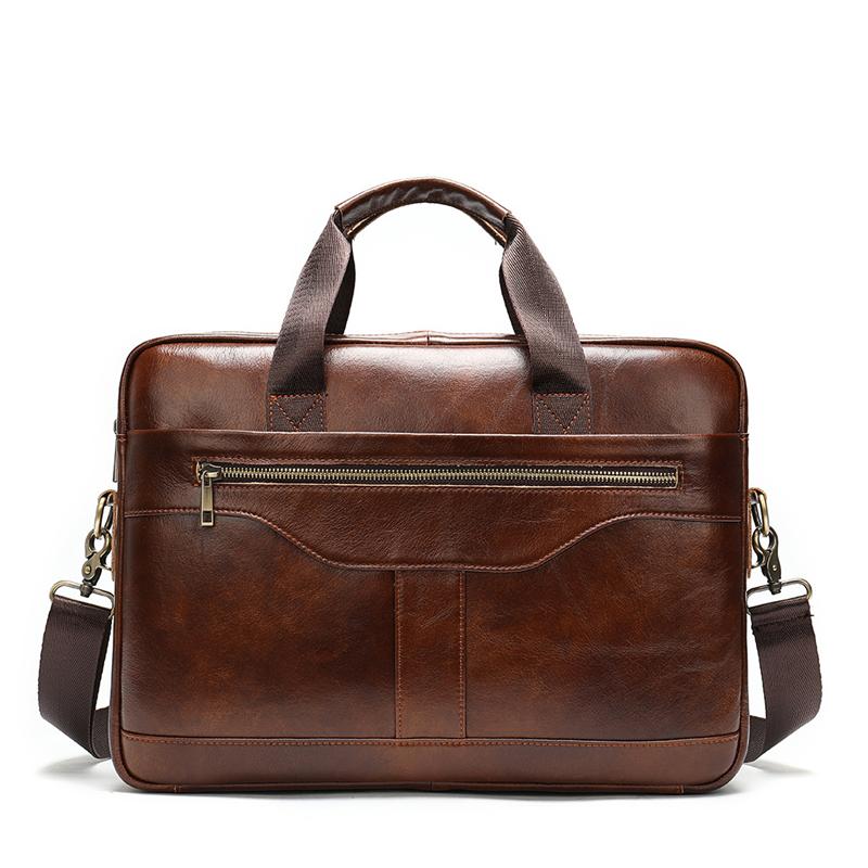 Mens Business Briefcase Vintage Leather Shoulder Bag