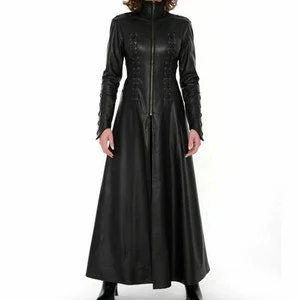 Pornhint Genuine Leather Gown Ledger overall Corset Gown Sexy Dress Flared Gown kinky Dress Bondage Stylish Bdsm Coat