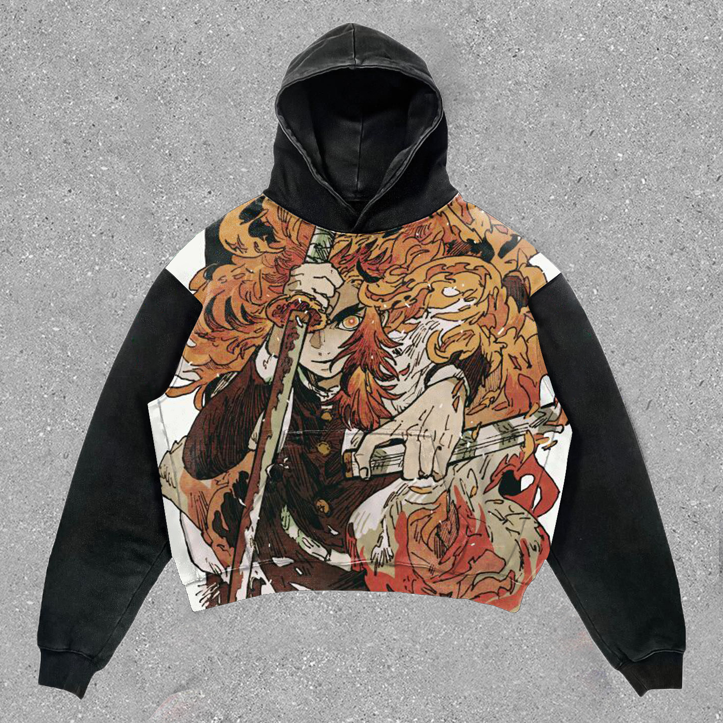Preppy Anime Print Casual Hoodie