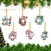 (US Local)6pcs Xmas Gnome  DIY Diamond Painting Art Pendant Wall Door Decoration