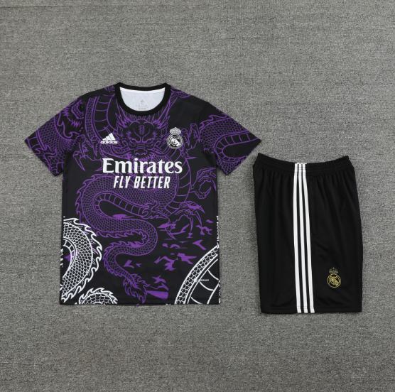 24/25 Real Madrid Training Kit Short Sleeve Purple Football Shirt Thai Quality