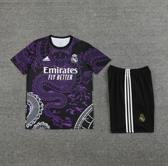 24/25 Real Madrid Training Kit Short Sleeve Purple Football Shirt Thai Quality