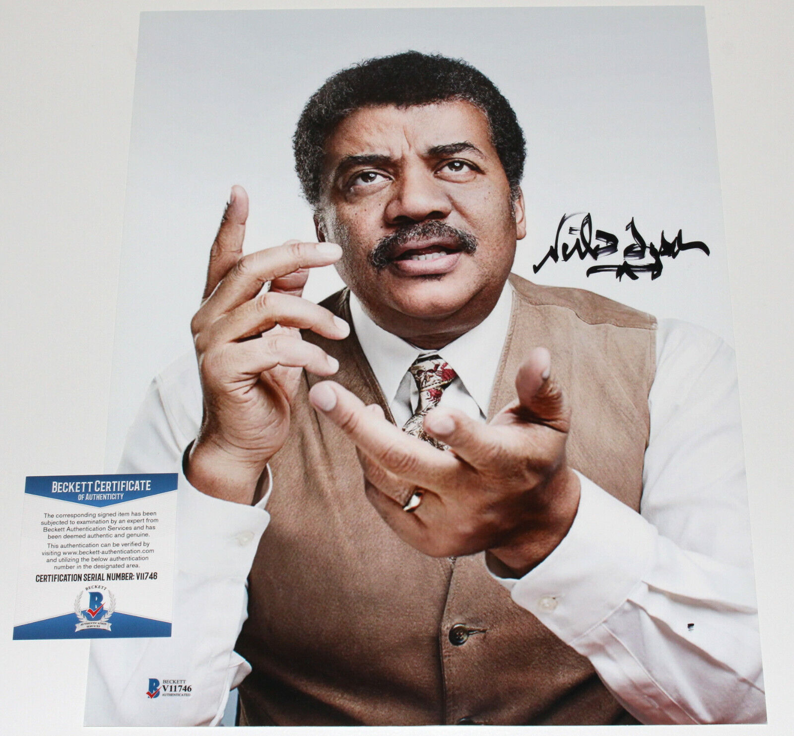 NEIL DEGRASSE TYSON STARTALK ASTROPHYSICIST SIGNED 11x14 Photo Poster painting BECKETT COA BAS