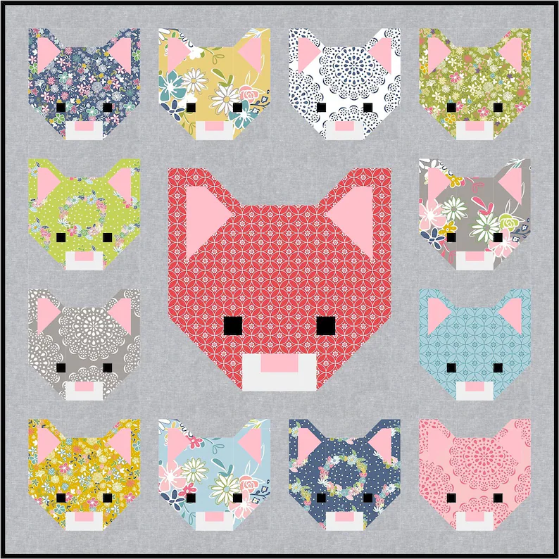 Cute CAT Quilt BLOCK Pattern