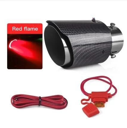 🚗LED Flaming Luminous Universal Car Modified Carbon Fiber Tail pipes💥