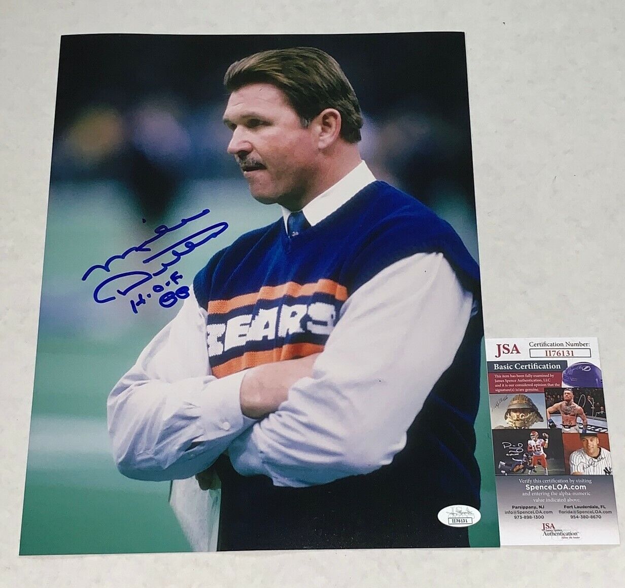 Mike Ditka signed Chicago Bears 11x14 Photo Poster painting autographed W/ HOF Inscription JSA