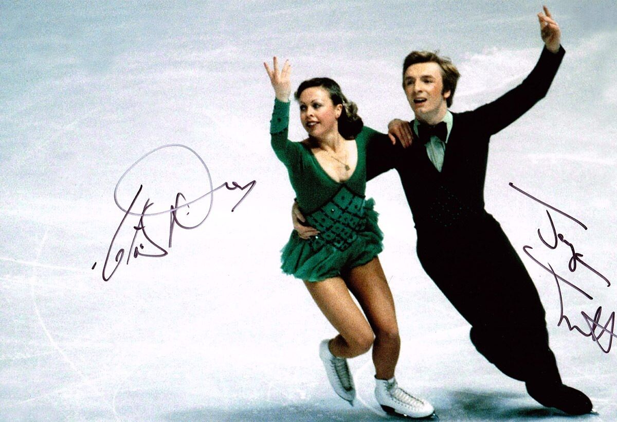 Jayne Torvill & Christopher Dean SIGNED Autograph 12x8 Photo Poster painting AFTAL COA Skaters