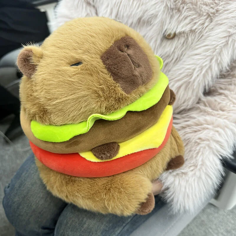 Cuteee Family Hamburger Capybara Plushies Squishy Pillow Toy
