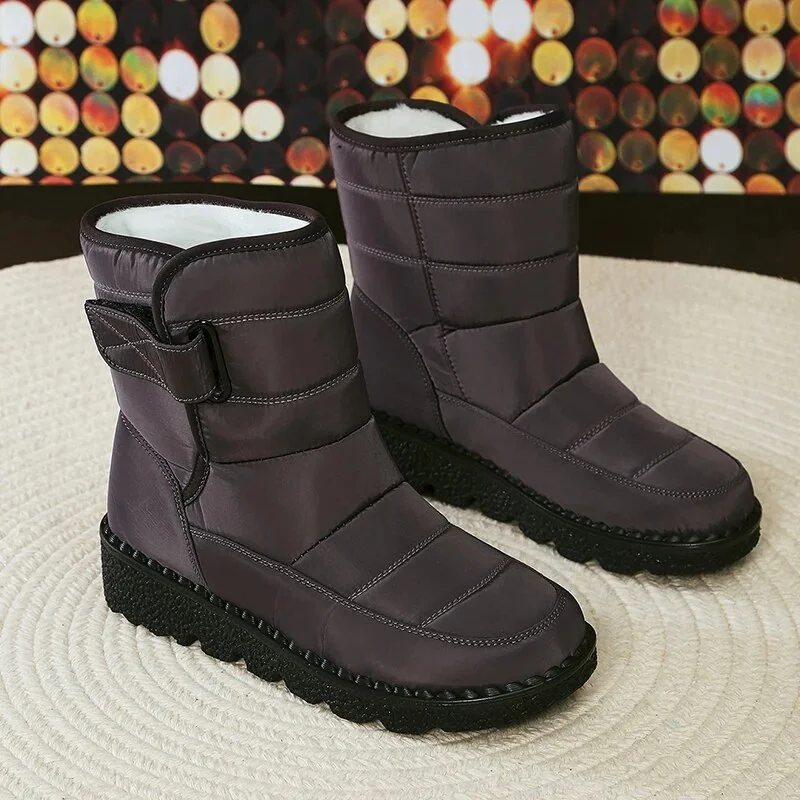 Breakj Platform Waterproof Snow Boots for Women 2023 Soft Sole Keep Warm Winter Boots Woman Non Slip Ankle Booties Plus Size