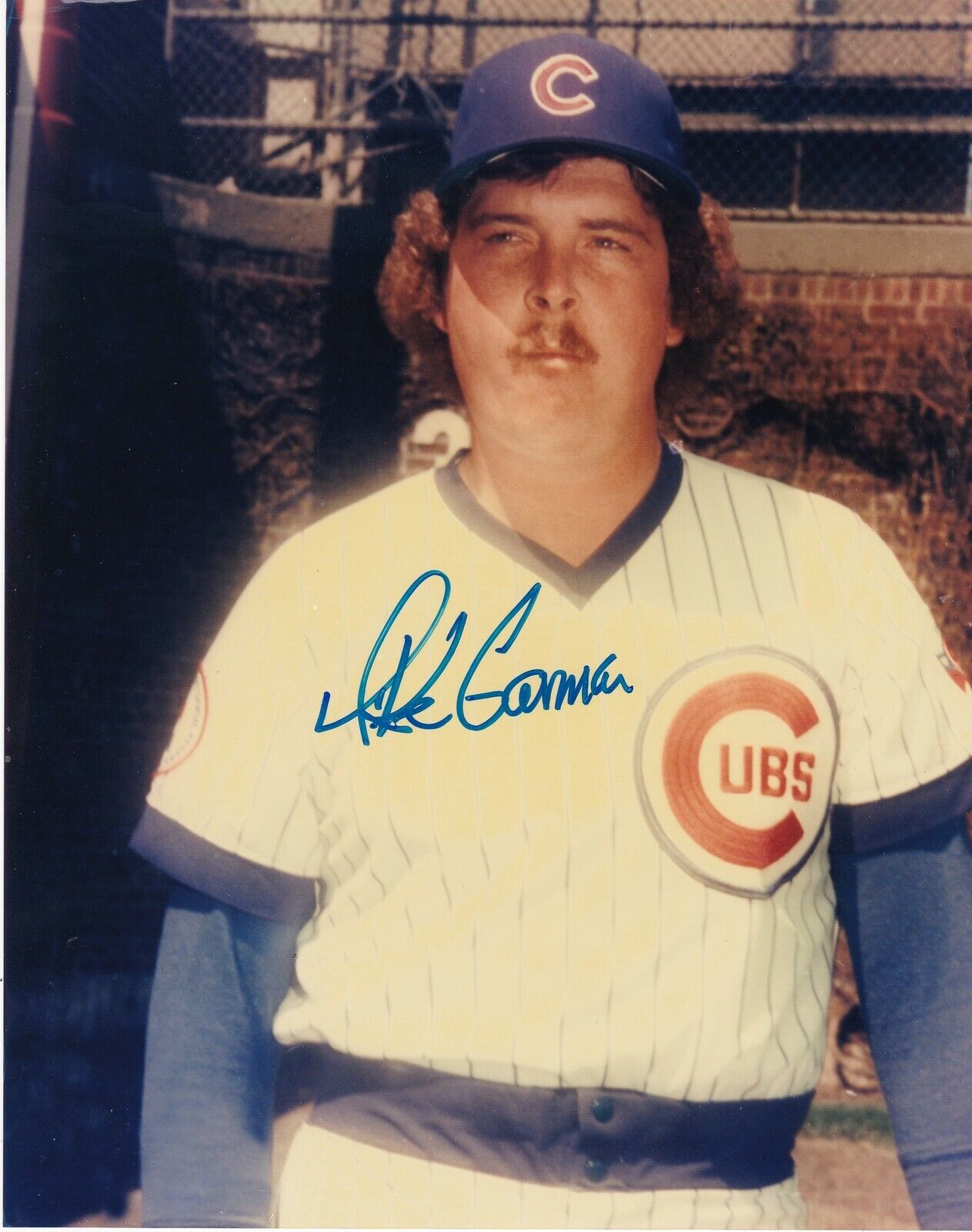 MIKE GARMAN CHICAGO CUBS ACTION SIGNED 8x10