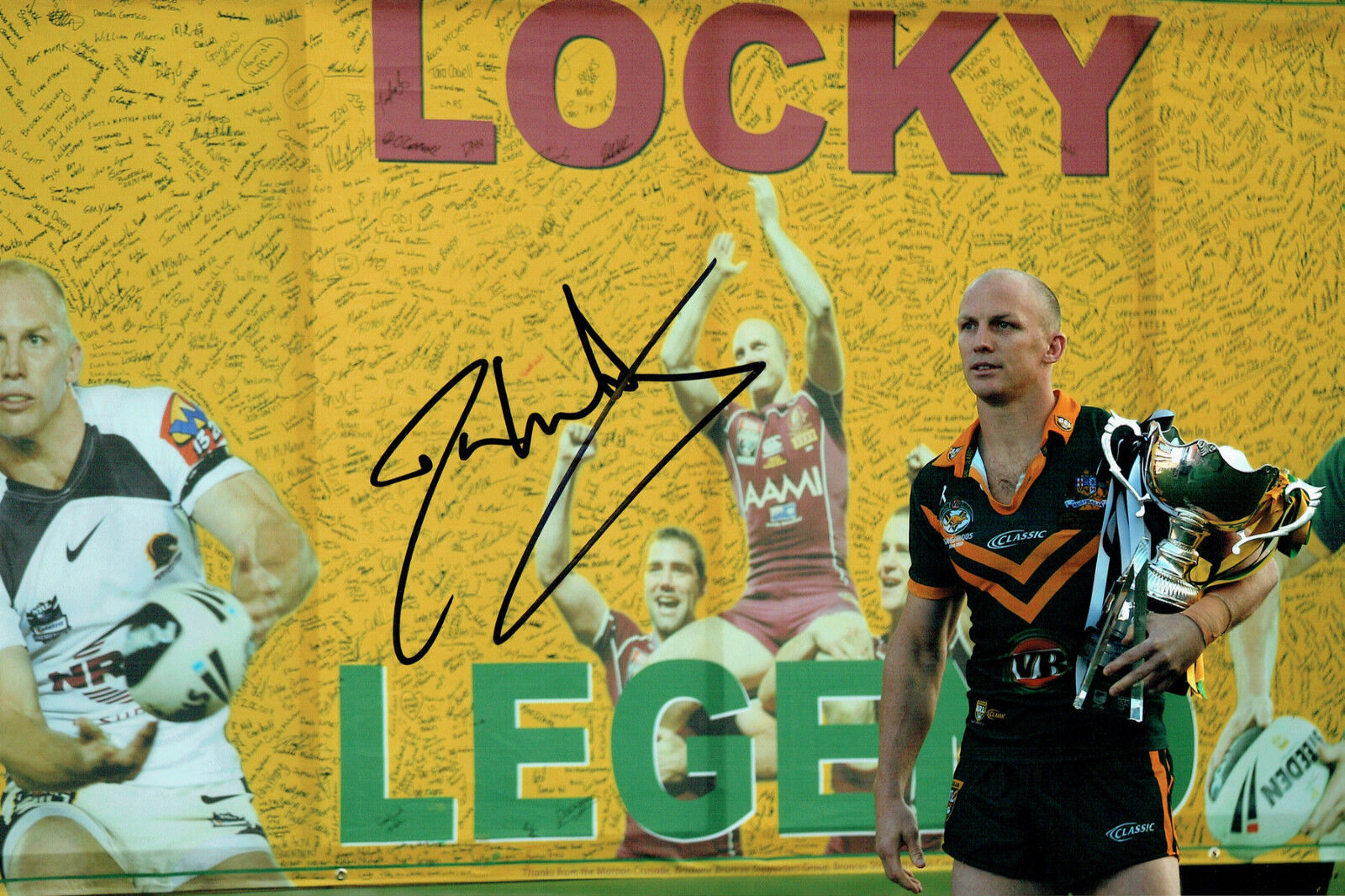 Darren LOCKYER Signed Autograph Rugby 12x8 Montage Photo Poster painting AFTAL COA Australia