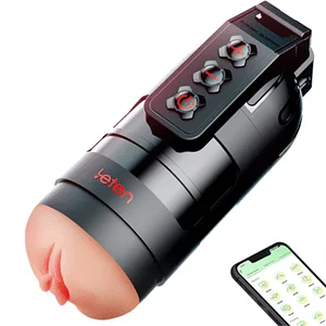 Leten - 2 In 1 10 Vibrating Masturbation Cups And Pussy Pockets App Control