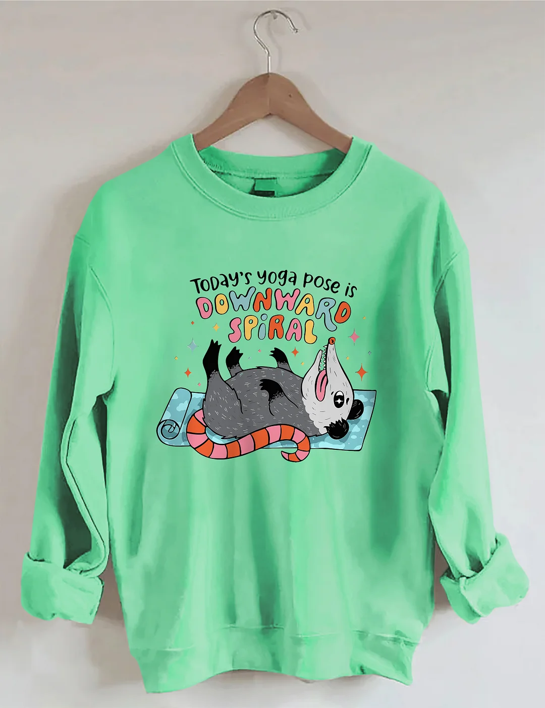 Today's Yoga Pose Is Downward Spiral Possum Sweatshirt